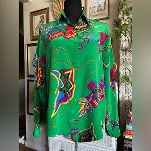 Emerald green vintage blouse